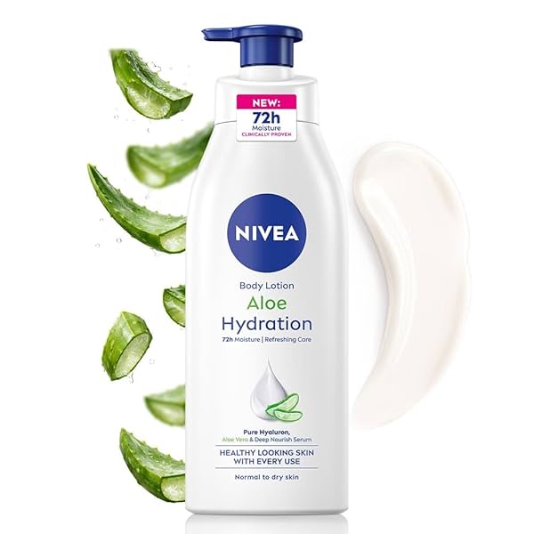 NIVEA Aloe Hydration Body Lotion, 400ml | 72H Moisturization | With Deep Moisture Serum & 100% Natural Aloe Vera Extract