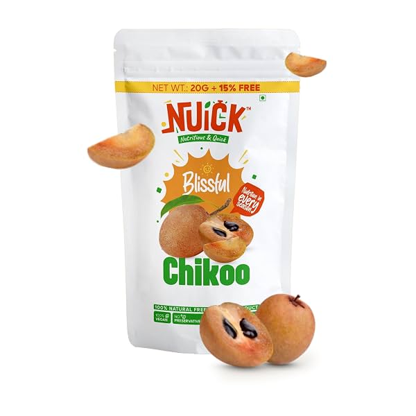 NUICK Freeze Dried Chikoo Slices 23g Pouch