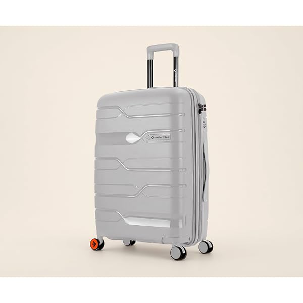 Nasher Miles Paris Hardshell-Sided Polypropylene Check-in Luggage Grey 28 Inch |75Cm Inline Trolley Bag, Large