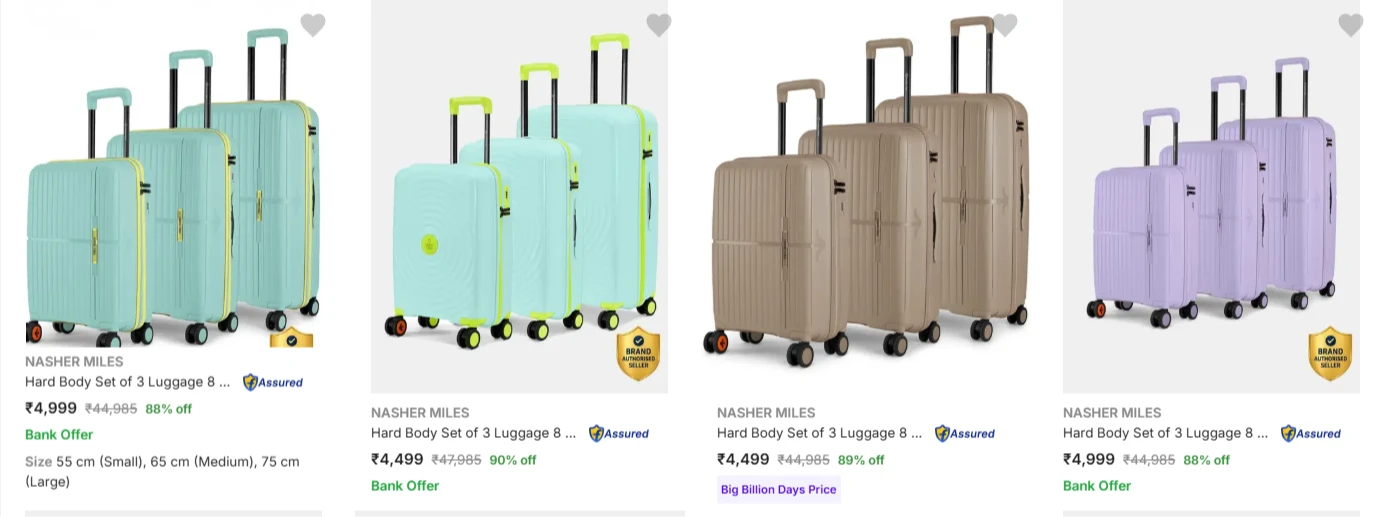Nasher Miles Suitcases (PO3) upto 90% Discount