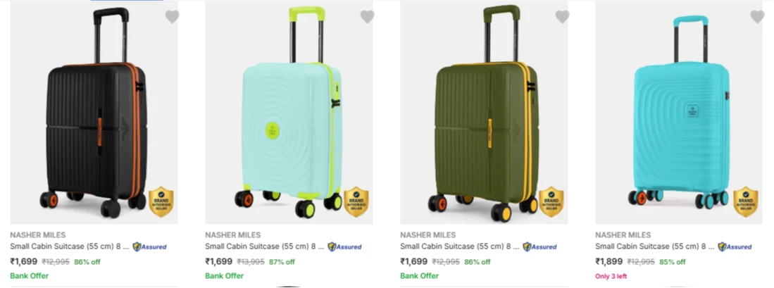 Nasher Miles Suitcases upto 87% Discount