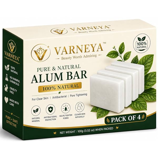 Naturals Pure Alum Bar 100g Pack of 4
