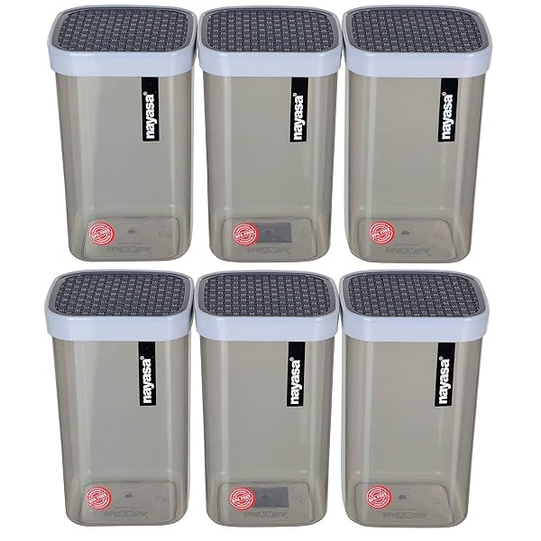 Nayasa Fusion Airtight Kitchen Storage Stackable Containers (1000ml set of 6)