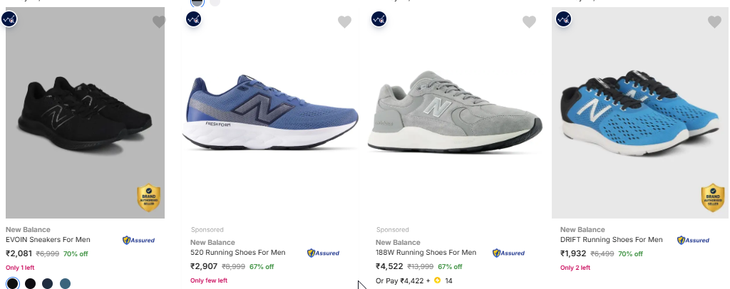 New Balance Men’s Sports Shoes at minimum 70% Discount