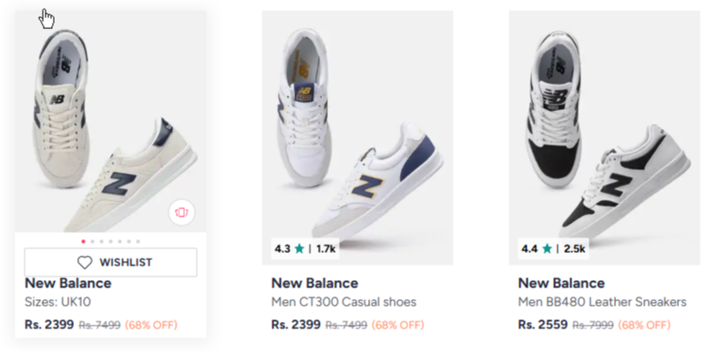 New Balance Sneakers at minimum 68% Discount