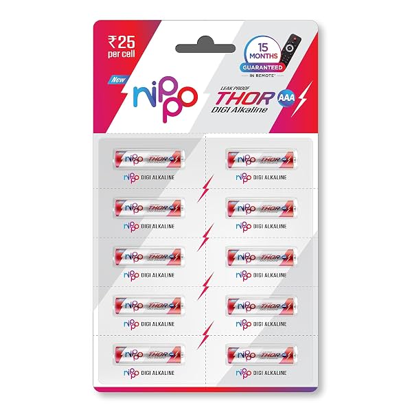 Nippo Thor Leakproof Alkaline AAA Batteries Pack