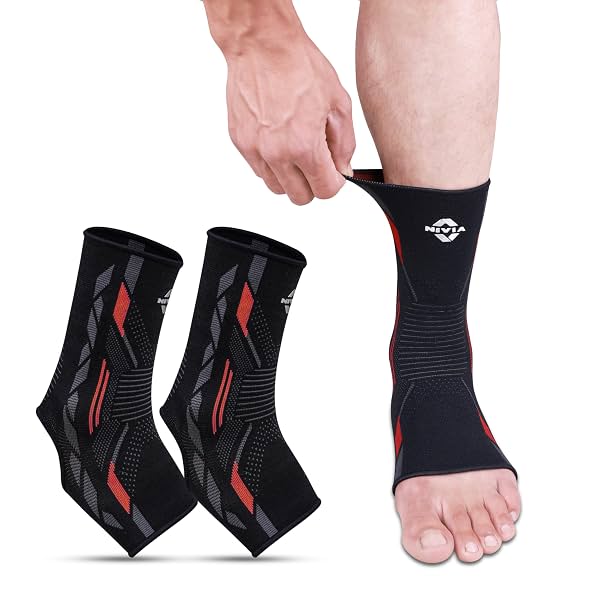 Nivia Knitted Ankle Support for Men & Women, Breathable, Ankle Supporter for Men