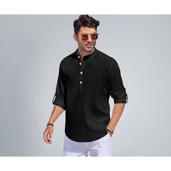 Noble Monk Men's linen Regular Fit Casual Kurta