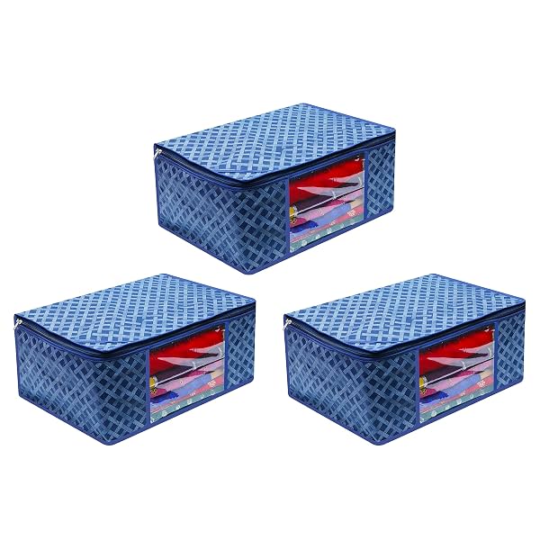 Non woven storage bags for clothes saree cover fancy saree cover with zip combo