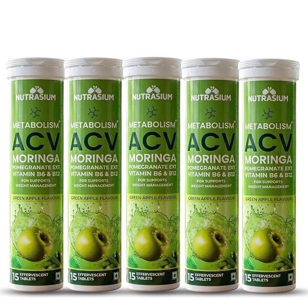 Nutrasium ACV Moringa Metabolism Plus 75 Tablets Pack of 5
