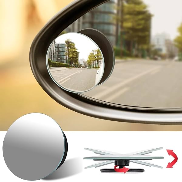 OTO2EYE Car Glass Mirror Blind Spot, 360° Mirror, Rear View Convex Mirror
