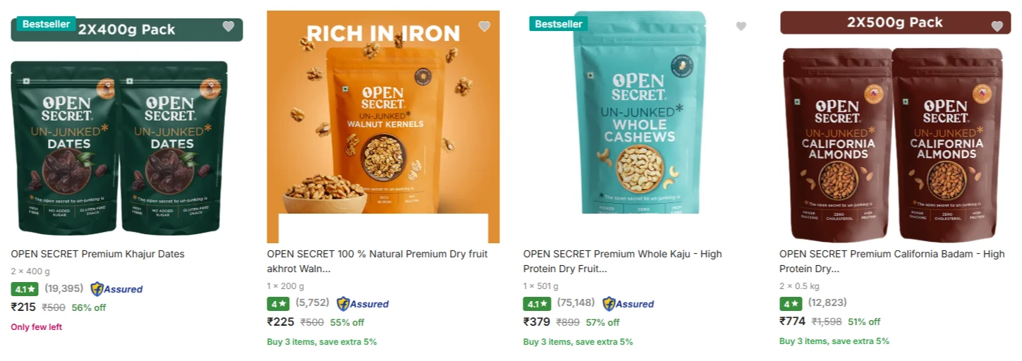 Open Secret Dry Fruits at minimum 50% Discount