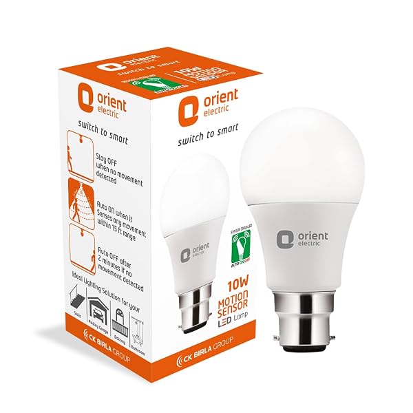 Orient Electric Motion Sensor Motion Sensor Energy Saving Automatic On/Off 10W LED Bulb, 6500K (Pack of 1)