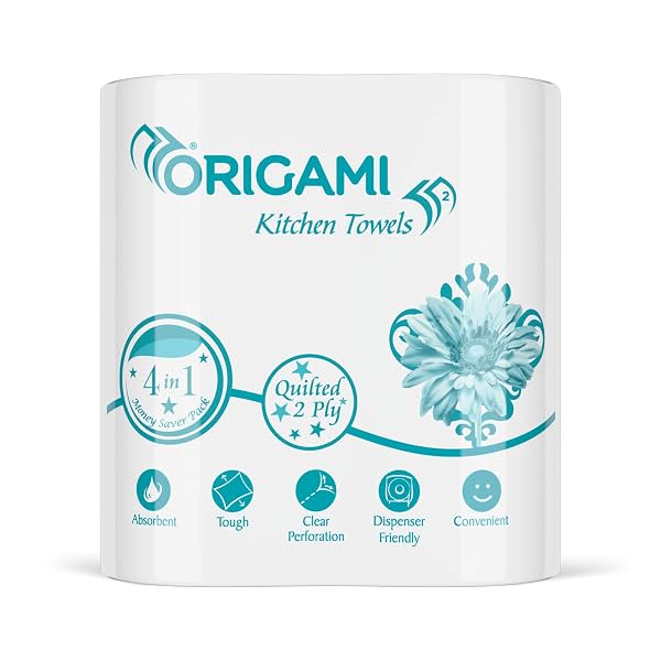 Origami 2 Ply 4 in 1 Kitchen Tissue Paper Roll | Tough