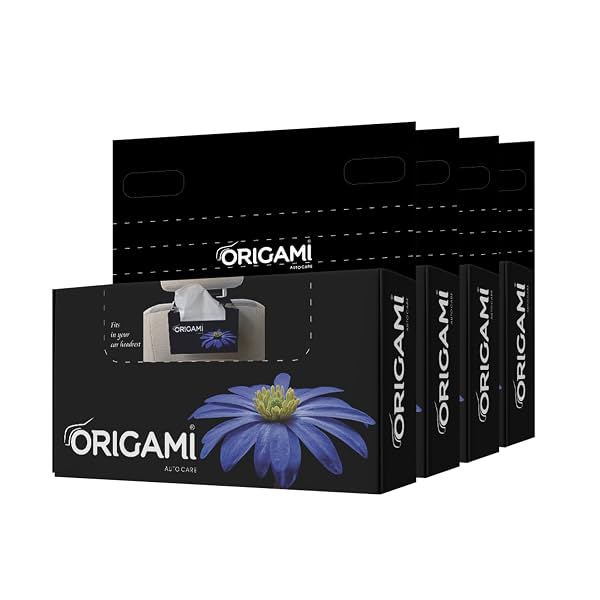 Origami 2 Ply Car Tissue Box 4Pcs (400Sheets)