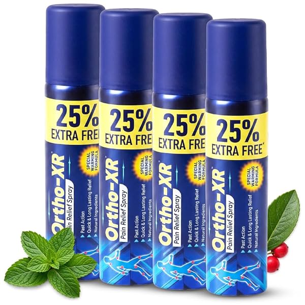 Ortho XR Ayurvedic Pain Relief Spray 50g x 4 | Instant Relief for Back, Knee
