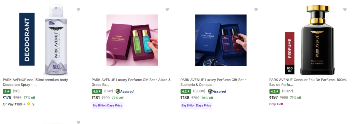 PARK AVENUE Fragrances upto 77% Discount