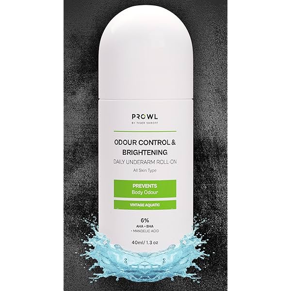 PROWL by Tiger Shroff 6% AHA BHA Mandelic Acid Underarm Roll On For Man | Brightens Dark Underarms | Long Lasting Antipe