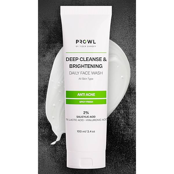PROWL by Tiger Shroff Facewash 2% Salicylic Acid | Anti Acne For Dry Combination Oily & Acne Prone Man Skin Care with 1%