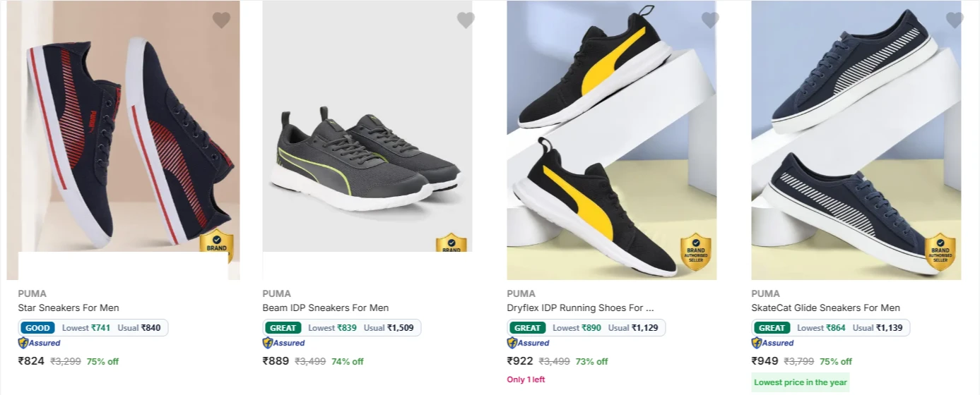 PUMA Men’s Casual Shoes at minimum 70% Discount