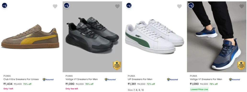 PUMA Men’s Casual Shoes at minimum 72% Discount