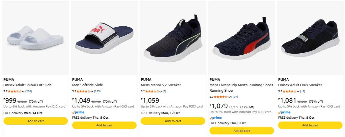 PUMA Men's Shoes at minimum 70% Discount