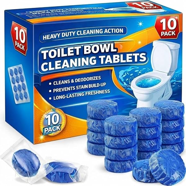 Pack of 10 Automatic Flush Toilet Bowl Cleaner Tablets