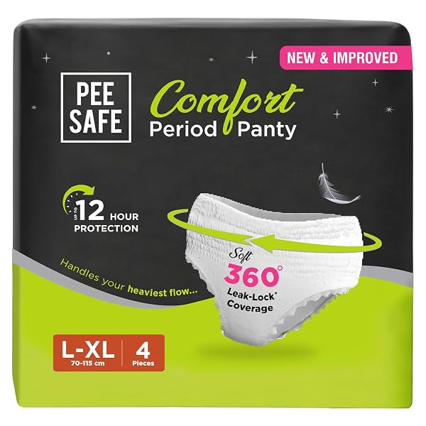 Pee Safe Comfort Period Panties | L-XL | 4 Panties | 360° Protection