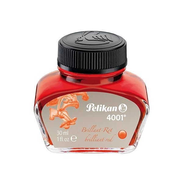 Pelikan 4001 Fountain Pen Ink Bottle - 30ml (Brilliant Red)