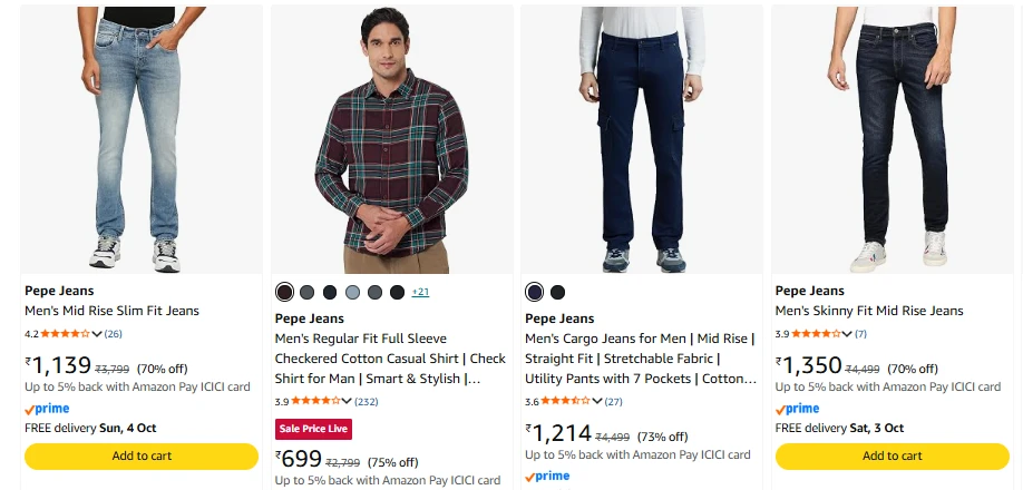 Pepe Jeans Men's Clothing up to 75% Discount