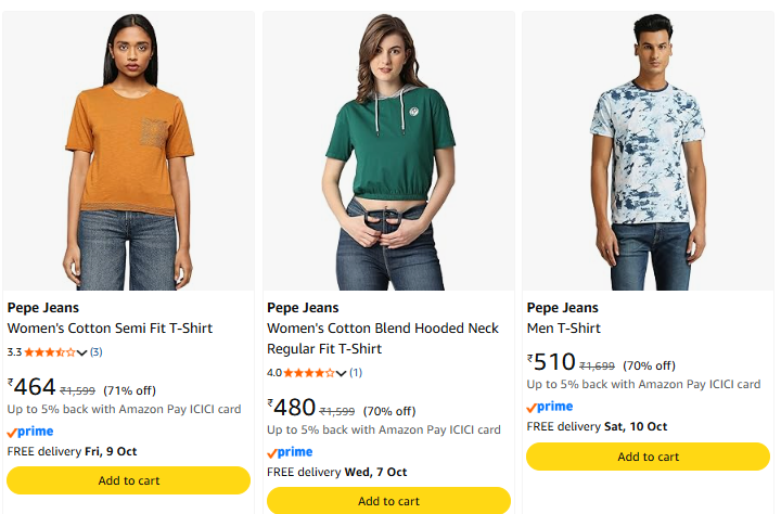 Pepe Jeans at minimum 70% Discount