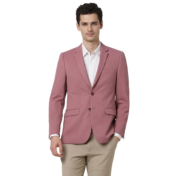 Peter England Men's Neo Slim Waffle Knit Blazer