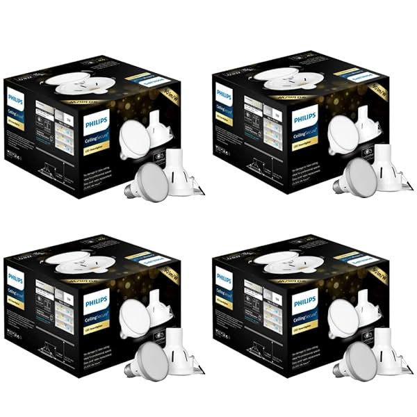 Philips 4W LED Downlighter for Ceiling | Ceiling Secure Ceiling Light for Home & Hall | Cool Day Light, Pack of 4