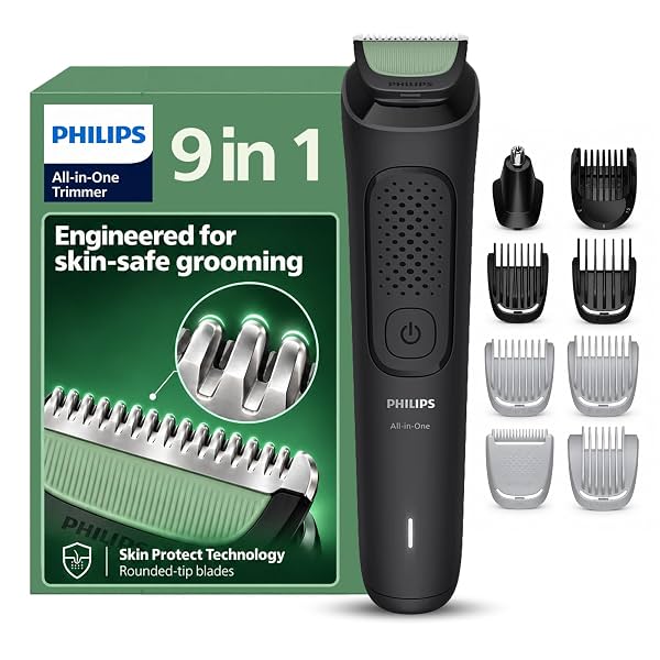 Philips India's No.1 Men's Trimmer* | One stroke beard trimming | All-in-One Grooming Kit- Face, Hair, Body |