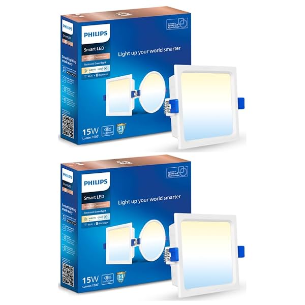 Philips Plastic 15W Square Wi-Fi Smart Led Ceiling Light for Home with Music
