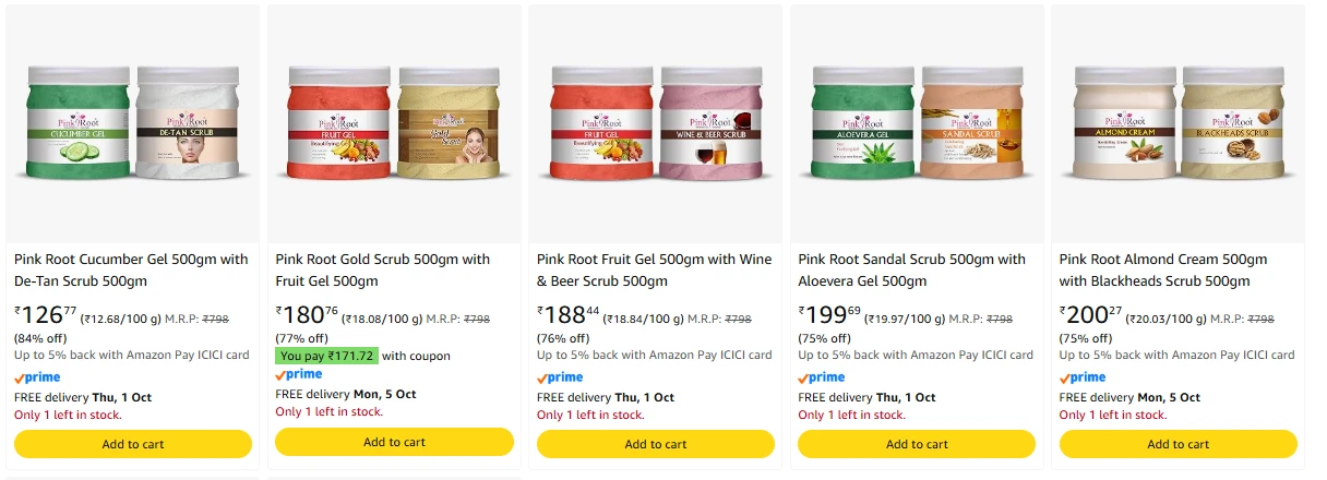 Pink Root Beauty Product Starting @ ₹126