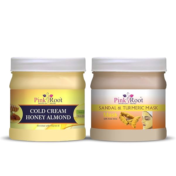Pink Root Honey Almond Cold Cream 500gm with Sandal Turmeric Mask 500gm