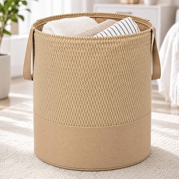 Pivalo 45L Foldable Laundry Basket Round Freestanding Laundry-Bag with Handles