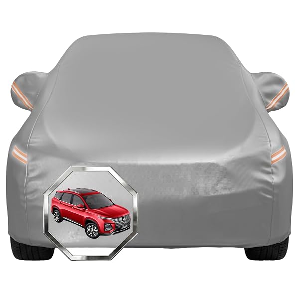 Pivalo Car Cover for MG Hector All Model & Years with Mirror Pocket 100% Waterproof Triple Stitched Bottom Elastic Dust,