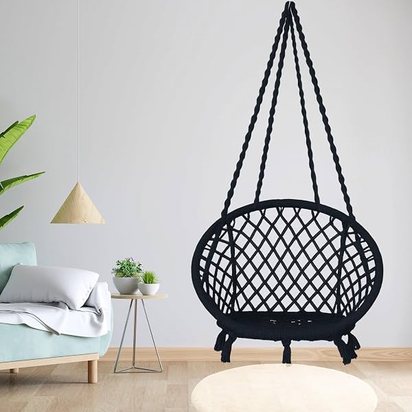 Pivalo Hanging Swing Chair Rope Hammock Cotton Jhula Balcony Living Room Indoor