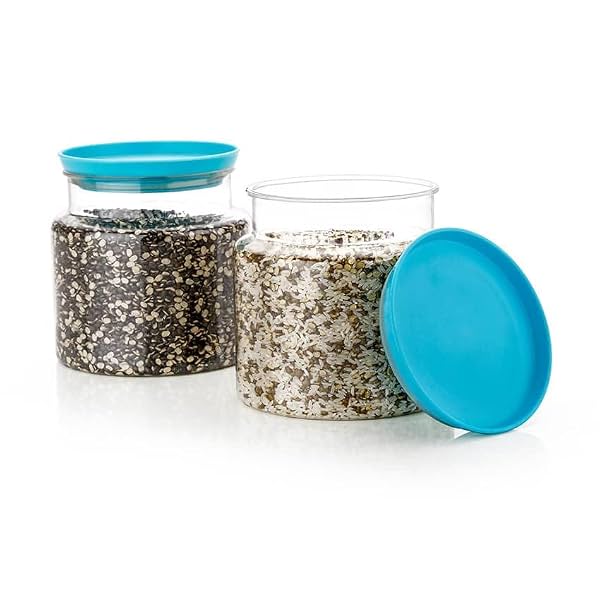Plastic Melody Container Jar With Lid - Easy Flow Cereal Dispenser Storage Box