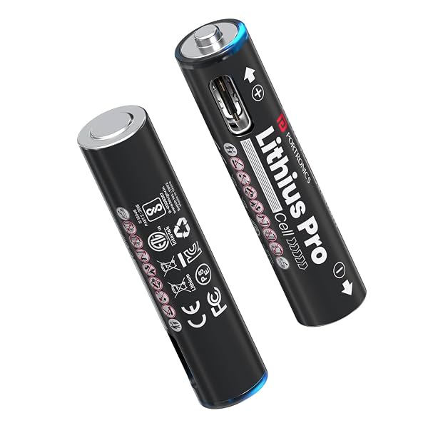Portronics AAA Lithius Pro Type C Rechargeable Batteries, Pack of 2