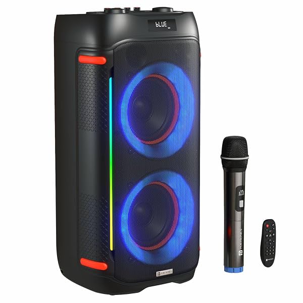 Portronics Iron Beats IV 250W Party Speaker with Dual 6 \' Subwoofer, Upto 4 Hours Playtime, RGB LED Lights, Wireless Ka