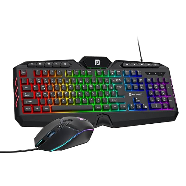 Portronics Ki-Pad 5 Wired Gaming Keyboard Mouse Combo RGB Backlight