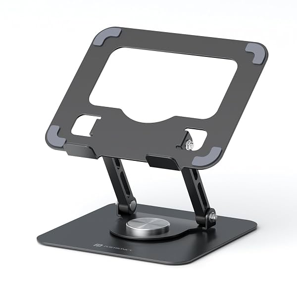 Portronics My Buddy A1, Metal Tablet Stand, 360° Rotating Base