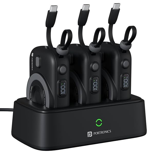 Portronics Power Shutter Home 3-in-1 10000mAh Wireless Powerbank with Charging Station