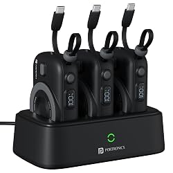 Portronics Power Shutter Home 3-in-1 10000mAh Wireless Powerbank with Charging Station