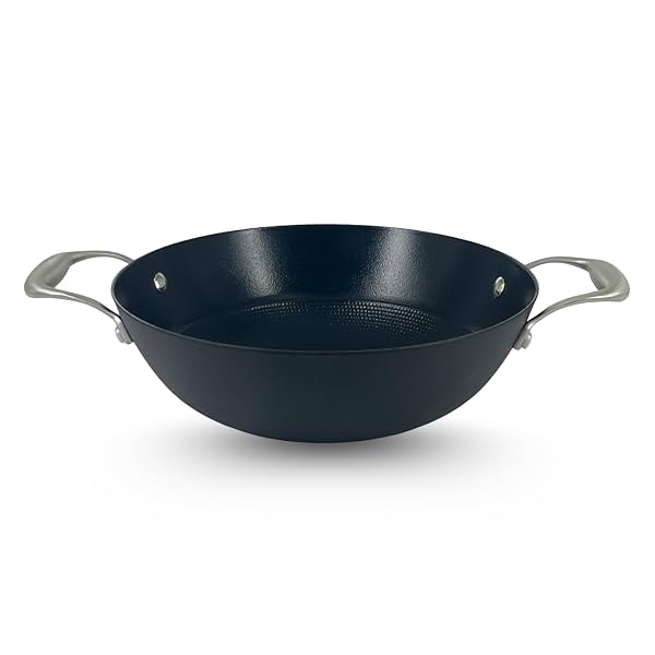 Prabha Non-Stick Induction Base Cast Iron Kadhai 2.4 Litre 24 cm