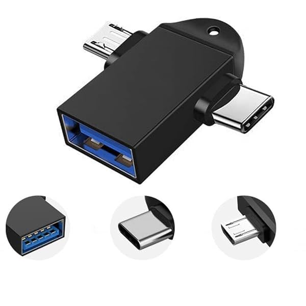 PremiumAV 2-in-1 Metal OTG USB Adapter