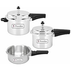 Prestlee Aluminium 2, 3, 5 Litres Pressure Cooker | Induction Base